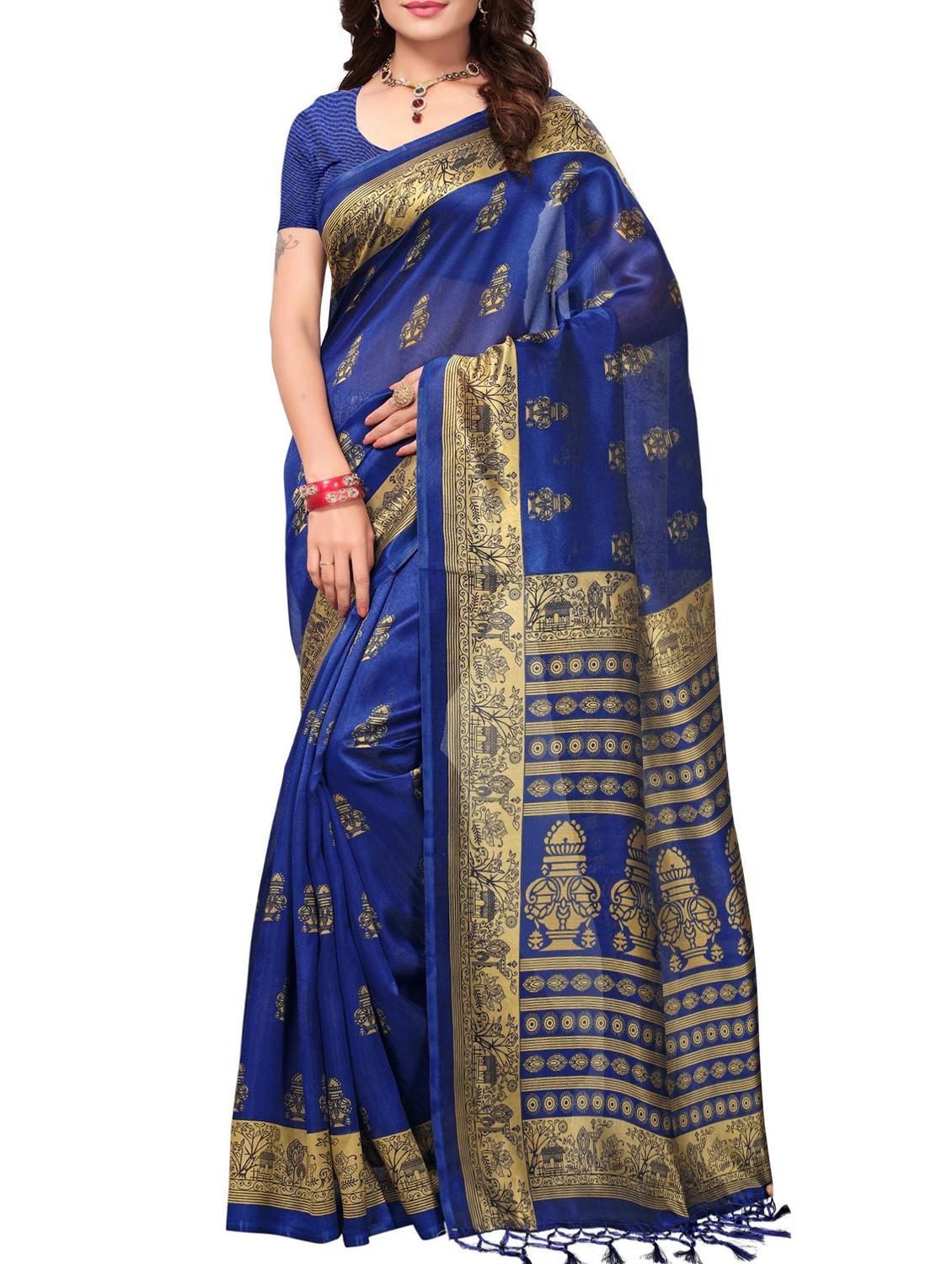 blue silk mysore saree with blouse - 15223963 - Zoom Image - 1