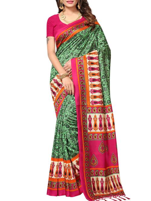 green silk mysore saree with blouse - 15223996 - Standard Image - 1