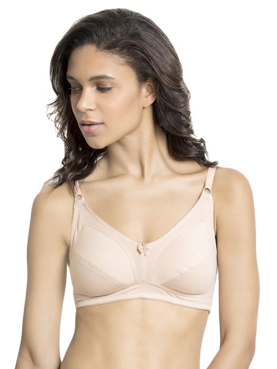 solid beige cotton bra - 15224028 - Zoom Image - 1