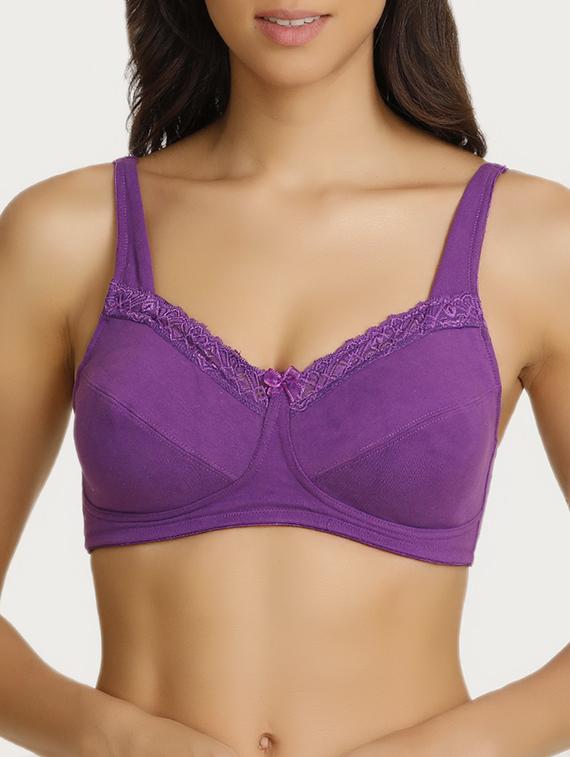 bow patch lace detail bra - 15224036 - Zoom Image - 1