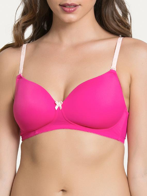 contrast bow patch t-shirt bra - 15224058 - Zoom Image - 1