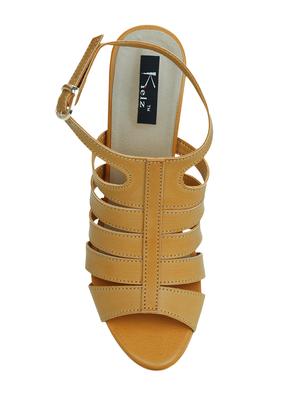 tan faux leather ankle strap sandals - 15224324 - Standard Image - 4