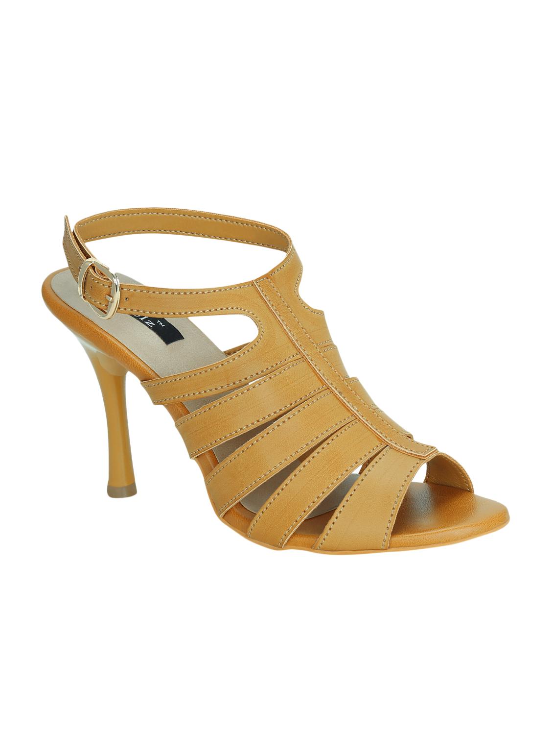tan faux leather ankle strap sandals - 15224324 - Zoom Image - 1