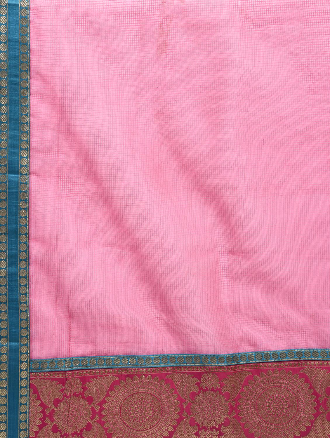 pink art silk banarasi saree with blouse - 15224394 - Zoom Image - 3
