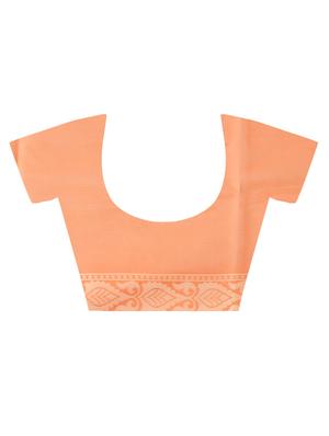 orange art silk banarasi saree with blouse - 15224397 - Standard Image - 4
