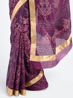 magenta tussar silk banarasi saree with blouse - 15224423 - Standard Image - 2