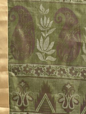 mehandi tussar silk banarasi saree with blouse - 15224424 - Standard Image - 3