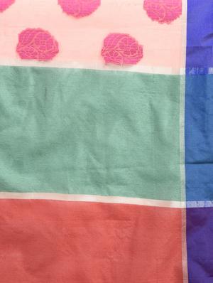 peach art silk banarasi saree with blouse - 15224427 - Standard Image - 3
