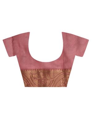 maroon art silk banarasi saree with blouse - 15224428 - Standard Image - 4