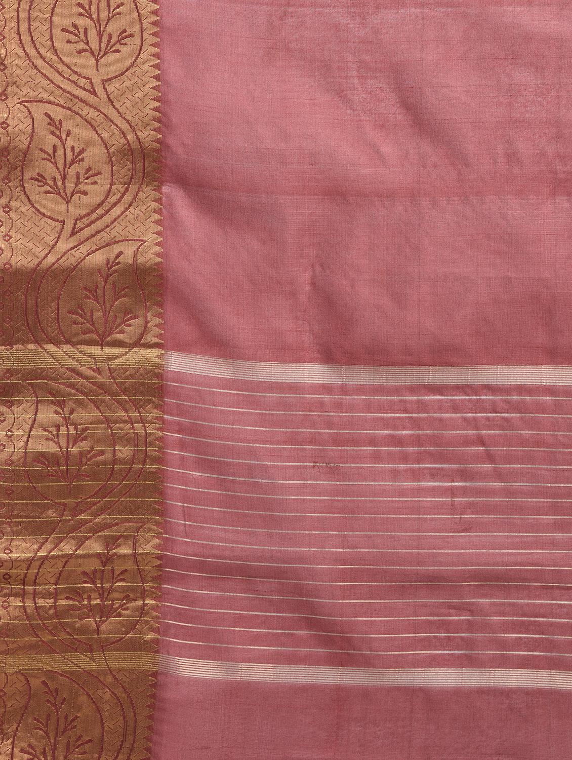 maroon art silk banarasi saree with blouse - 15224428 - Zoom Image - 3