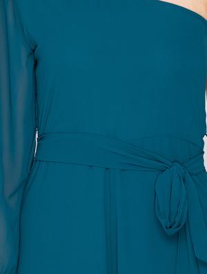 blue solid full leg jumpsuit - 15224812 - Standard Image - 5