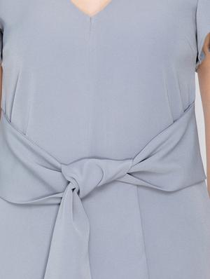 grey solid 3/4 jumpsuit - 15224814 - Standard Image - 5