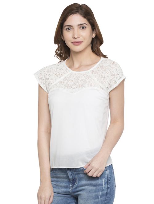 floral lace panel top - 15224951 - Standard Image - 1