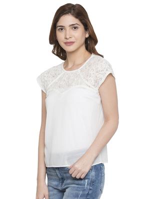floral lace panel top - 15224951 - Standard Image - 2