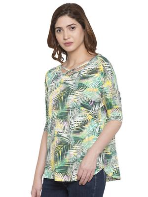 criss-cross neck tropical top - 15224959 - Standard Image - 2