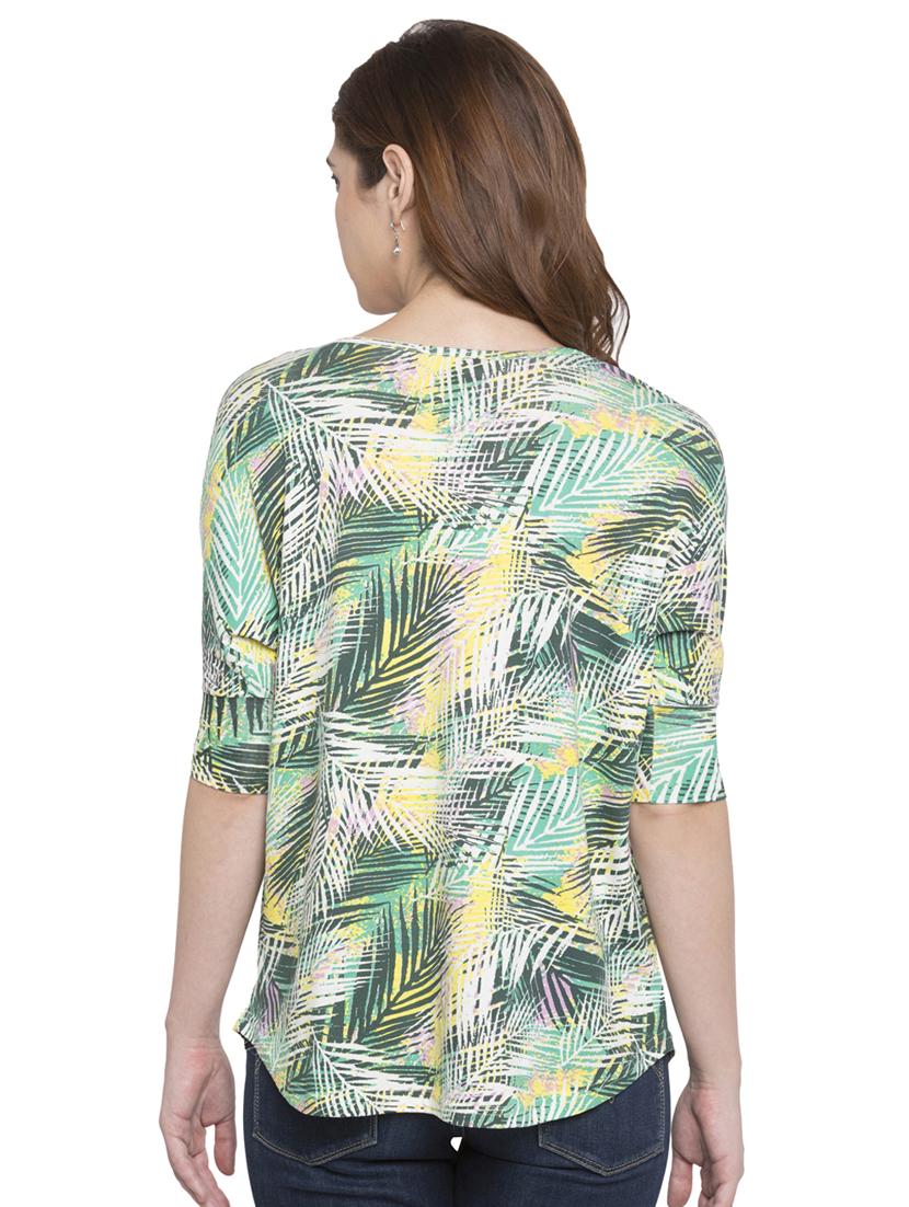 criss-cross neck tropical top - 15224959 - Zoom Image - 3