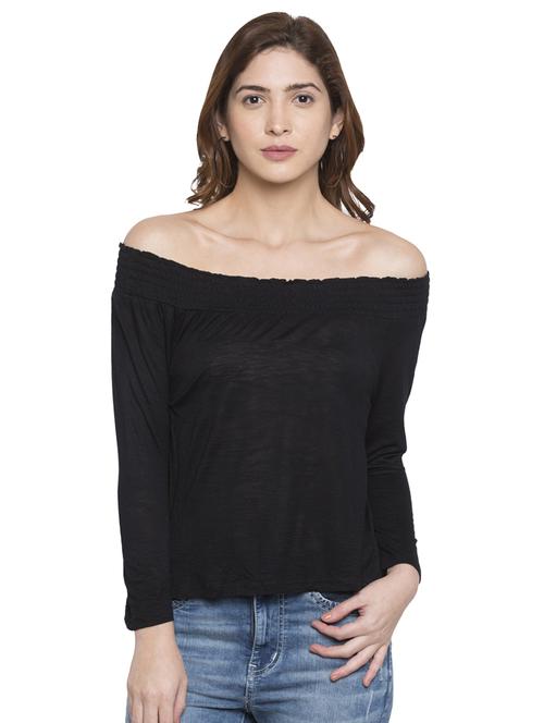 smocking detail off shoulder top - 15224981 - Standard Image - 1