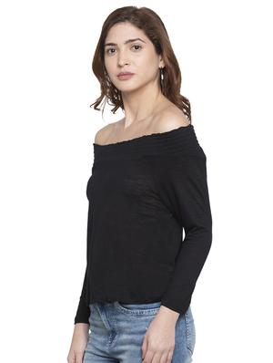 smocking detail off shoulder top - 15224981 - Standard Image - 2