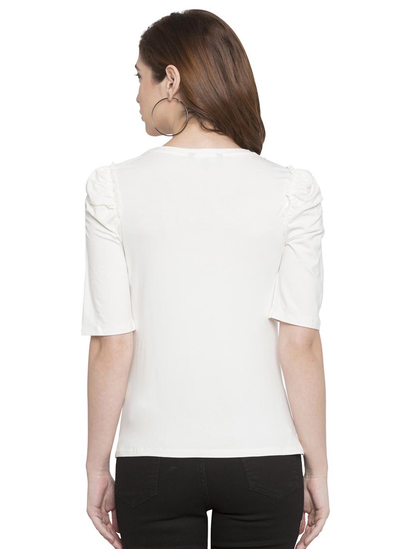 white solid viscose top - 15225000 - Zoom Image - 3