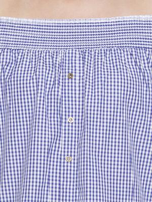 gingham checked off shoulder top - 15225006 - Standard Image - 4