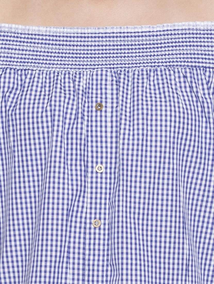 gingham checked off shoulder top - 15225006 - Zoom Image - 4