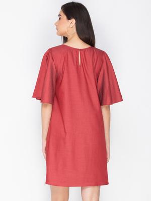 maroon cotton shift dress - 15225092 - Standard Image - 3