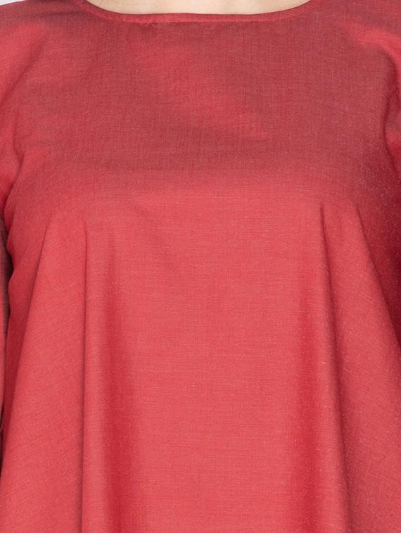maroon cotton shift dress - 15225092 - Zoom Image - 5