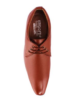 tan leatherette lace-up derby - 15225446 - Standard Image - 4
