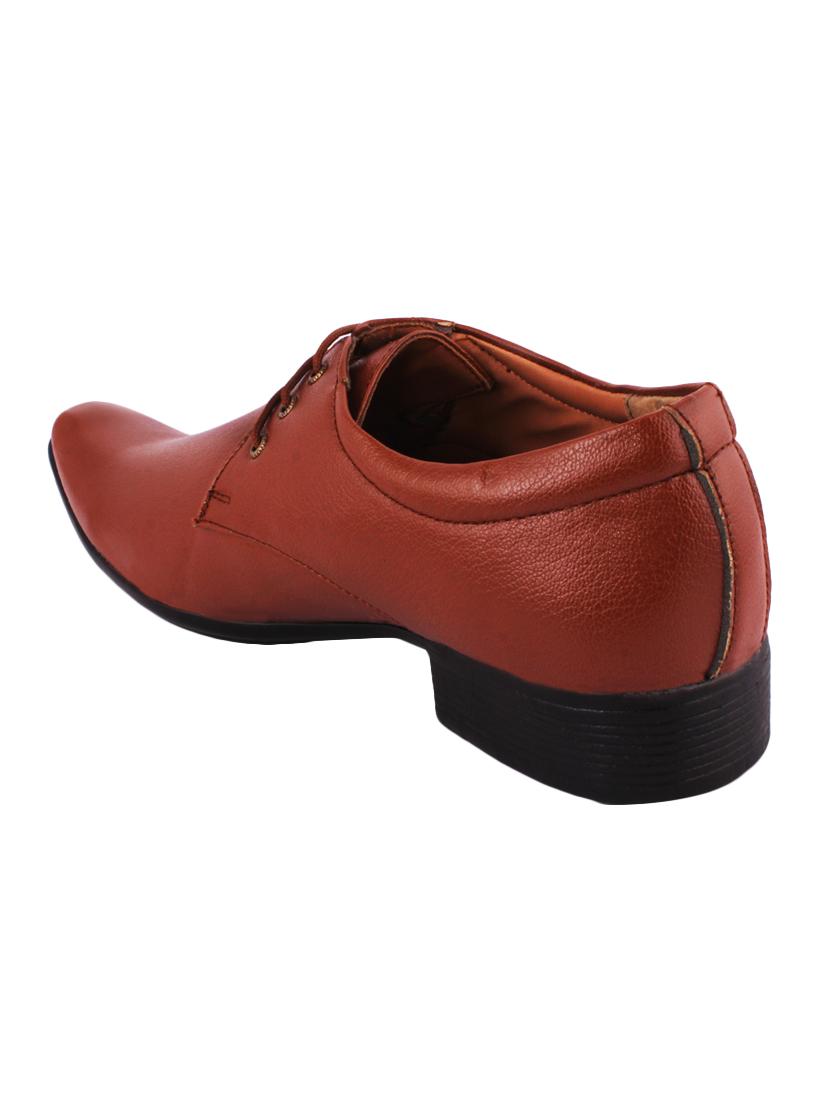 tan leatherette lace-up derby - 15225446 - Zoom Image - 3