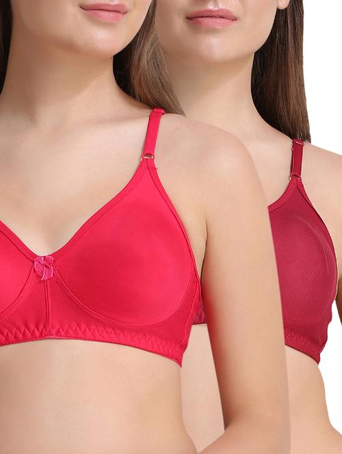 set of 2 bow patch solid bras - 15225487 - Standard Image - 1