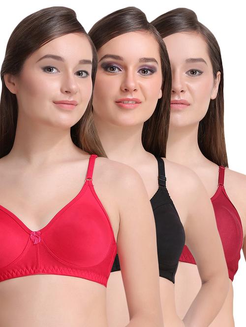 set of 2 bow patch solid bras - 15225579 - Standard Image - 1