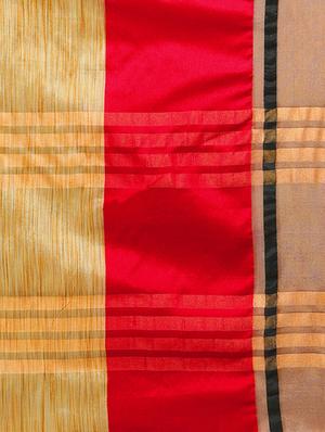 red cotton silk woven saree with blouse - 15225808 - Standard Image - 4