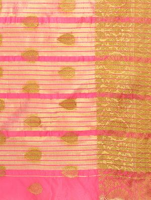 pink silk blend banarasi saree with blouse - 15225825 - Standard Image - 4