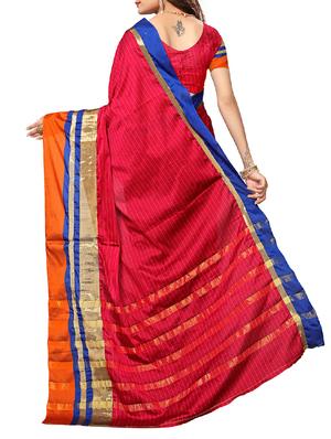 magenta cotton silk woven saree with blouse - 15226256 - Standard Image - 2
