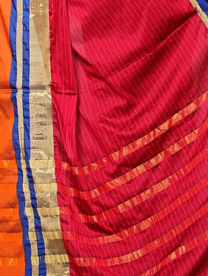 magenta cotton silk woven saree with blouse - 15226256 - Standard Image - 4