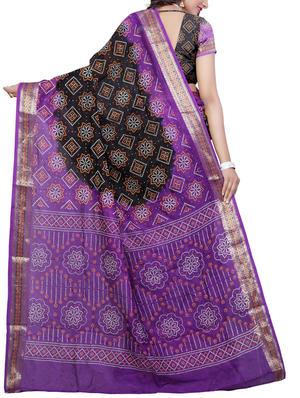 black bandhani saree with blouse - 15226770 - Standard Image - 2