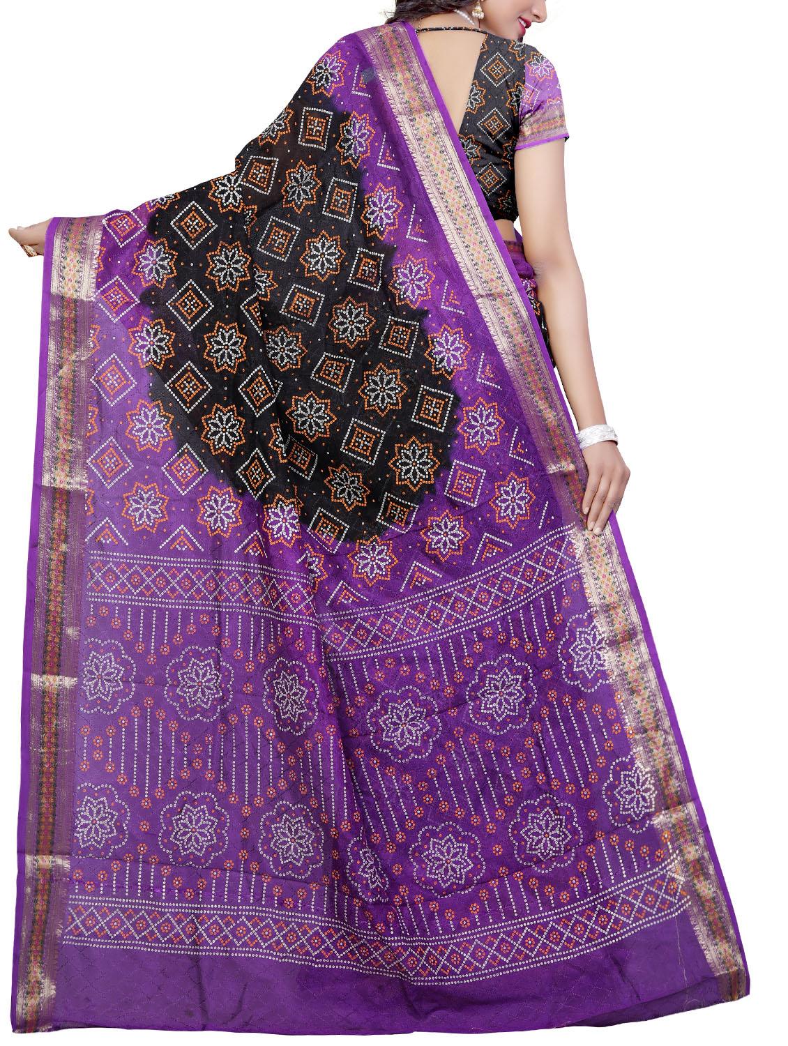 black bandhani saree with blouse - 15226770 - Zoom Image - 2