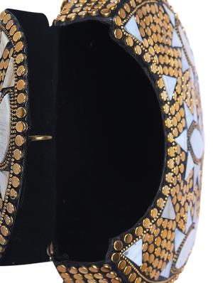 gold metal box clutch - 15226843 - Standard Image - 3