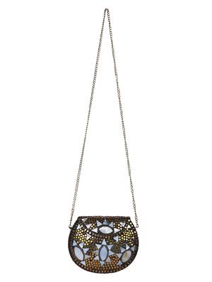 gold metal box clutch - 15226843 - Standard Image - 5