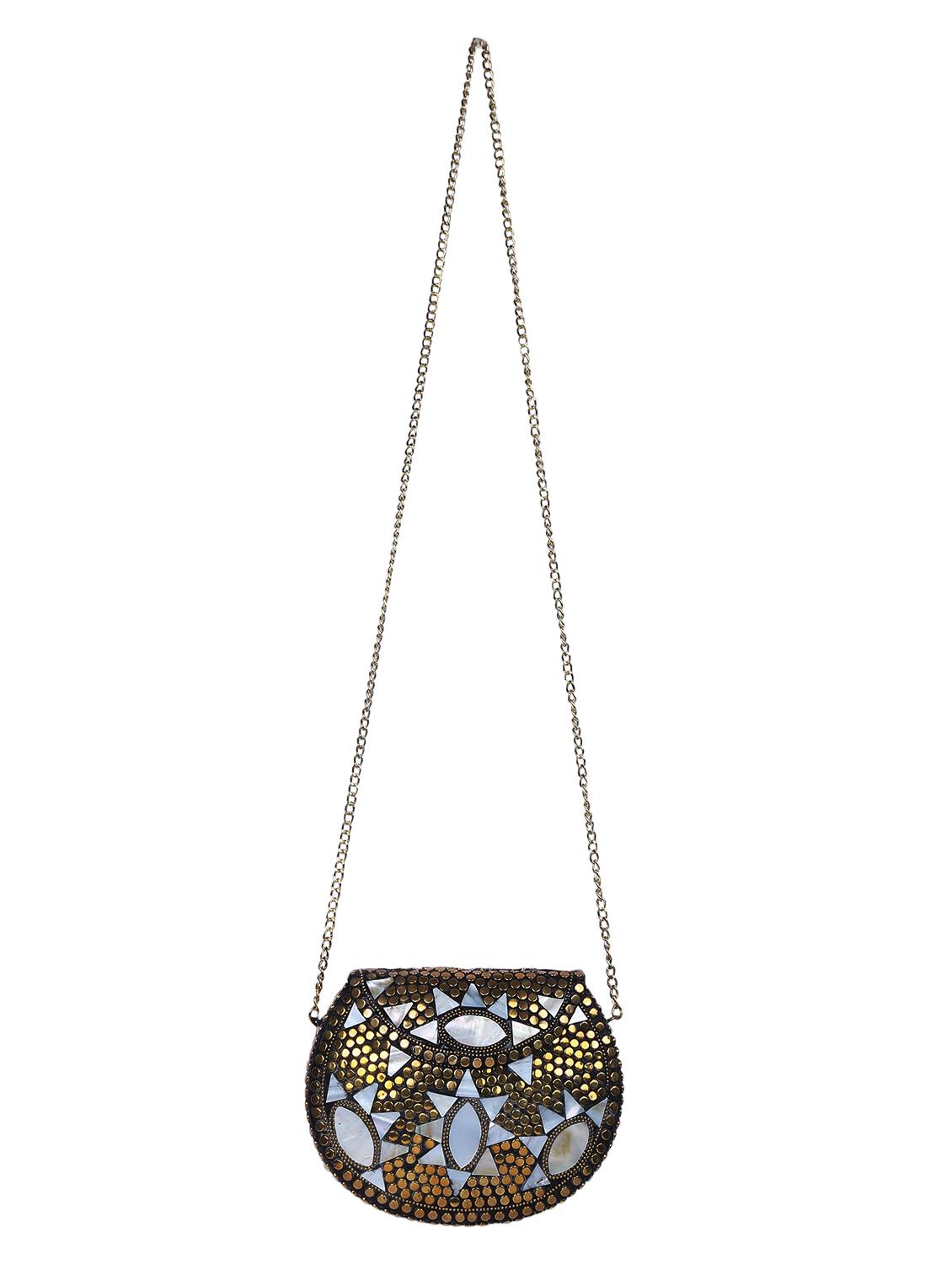 gold metal box clutch - 15226843 - Zoom Image - 5