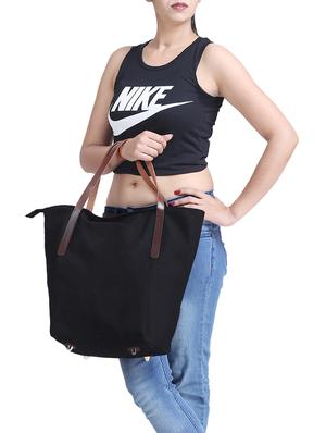 black canvas regular handbag - 15226859 - Standard Image - 5