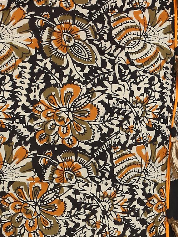 black cotton aline kurta - 15227007 - Zoom Image - 4
