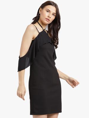 halter neck cold shoulder dress - 15227157 - Standard Image - 2