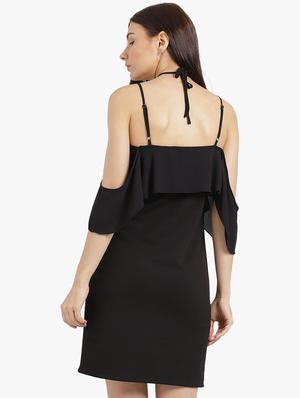 halter neck cold shoulder dress - 15227157 - Standard Image - 3