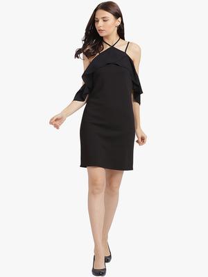 halter neck cold shoulder dress - 15227157 - Standard Image - 4