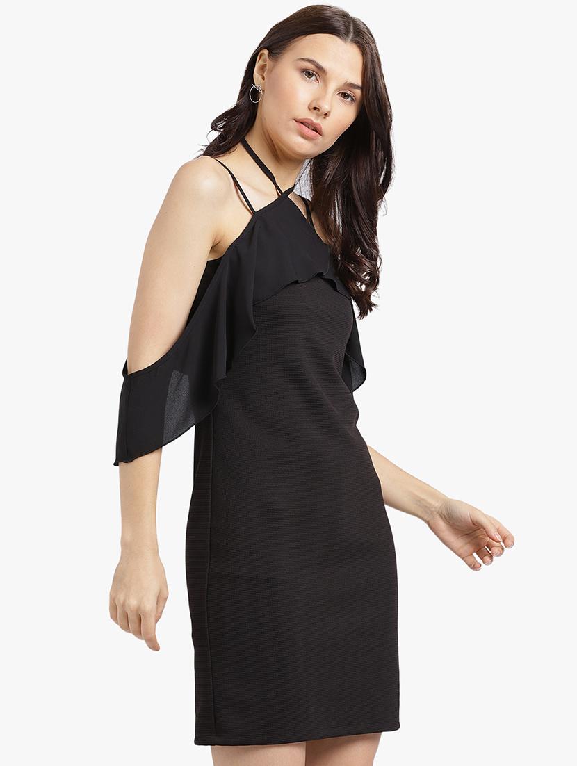 halter neck cold shoulder dress - 15227157 - Zoom Image - 2