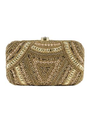 gold metal box clutch - 15227349 - Standard Image - 2