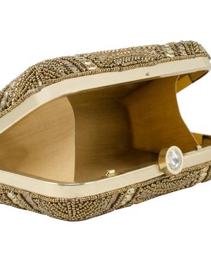 gold metal box clutch - 15227349 - Standard Image - 3