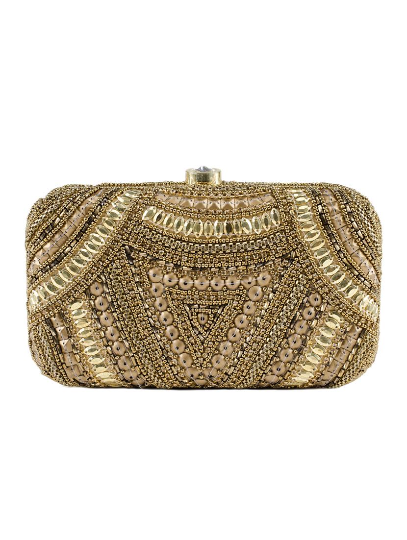 gold metal box clutch - 15227349 - Zoom Image - 2