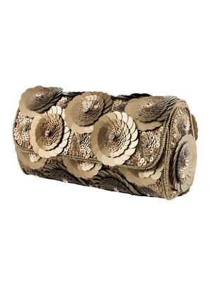 gold metal box clutch - 15227351 - Standard Image - 5